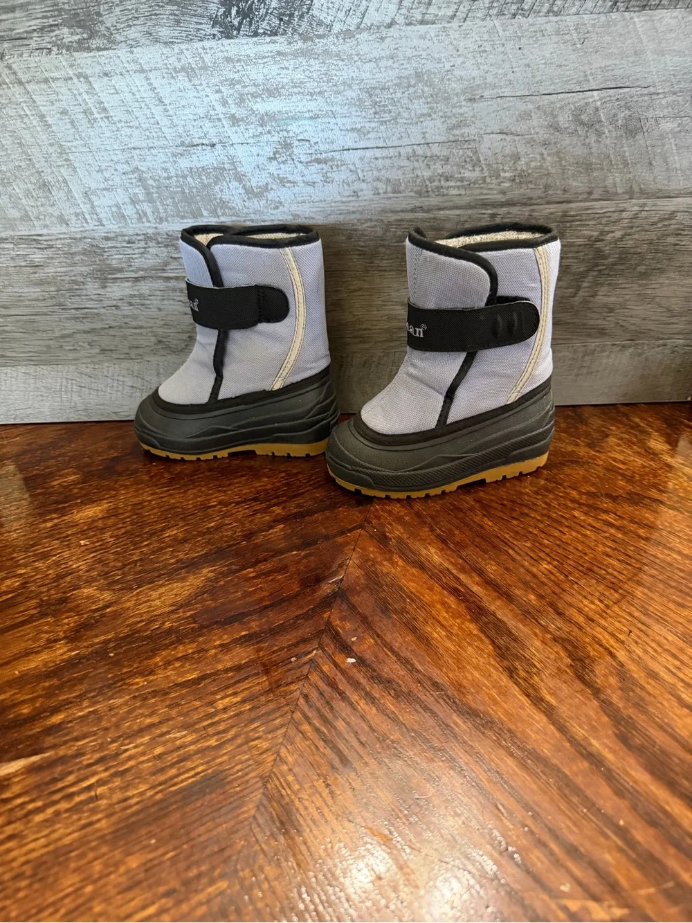 L.L. Bean Toddler Grey/Purple Snow Boots Warm Waterproof Winter Footwear Sz 7